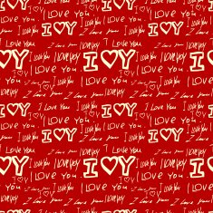 words "i love you" on red background N2
