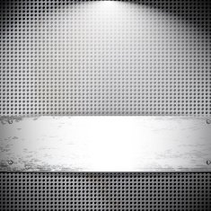 Round cell metal background Vector card