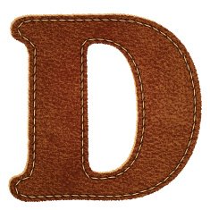 Leather textured letter D