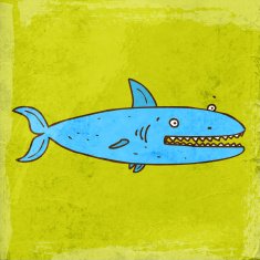 Shark on Grunge Background N2