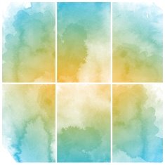 Set of Colorful water color painting background N640