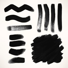 set of black grunge vector