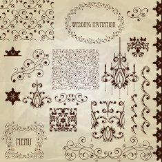 Vector vintage design elements N3
