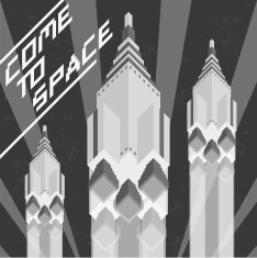 Black and white spaceship vintage