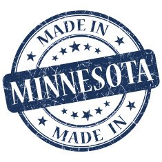 made in Minnesota blue round grunge isolated stamp