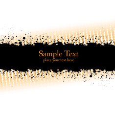 Orange ink grunge banner N2