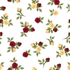 Vintage seamless pattern with roses Vector illustration N2