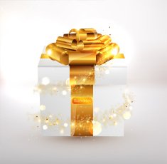 Christmas Gift Gold Ribbon