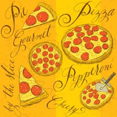 Pizza and calligraphy N2