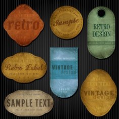 Retro styled vector labels
