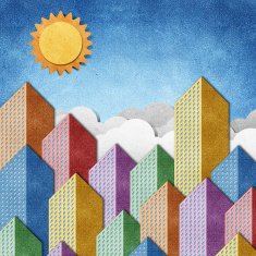 City View recycled papercraft background N4