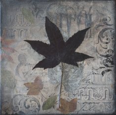 collage artwork with leaf