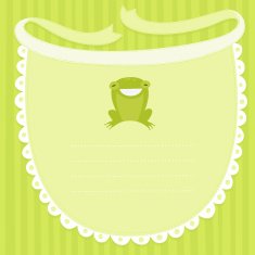 Green Baby Bib Frame with Frog