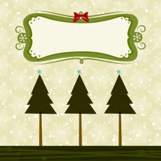 Xmas trees with banner N2