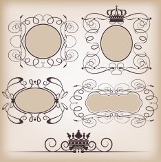 Vintage frames and banners - set 18