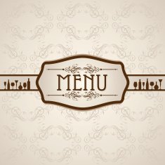 template for menu card with cutlery N2