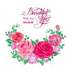 Pink rose and candle over white N2
