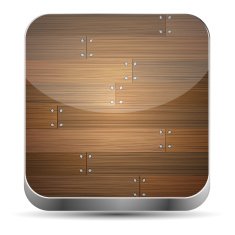 Vector wooden app icon on white background Eps10 N3