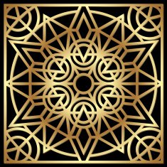 Golden geometric ornament