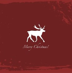 Grunge red vintage reindeer background