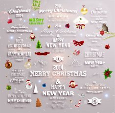 Set of Christmas design elements N7