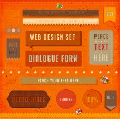 Vintage Retro Web design Labels