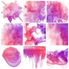 Set of Colorful water color painting background N641