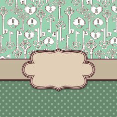 Vintage vector frame with keys N2