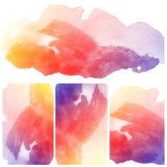 Set of Colorful water color painting background N643