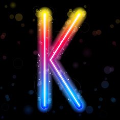 Alphabet Rainbow Lights Glitter with Sparkles N14
