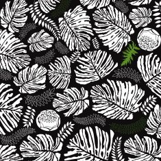 Leaves and flowers silhouettes pattern N2
