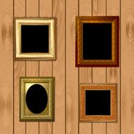 Vintage frame on wooden texture N4