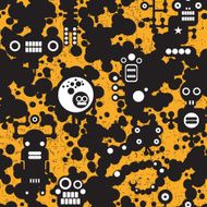 Pattern with black monsters