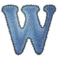 Jeans alphabet Denim letter W