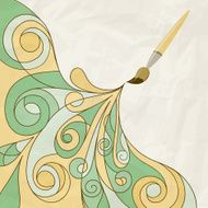vector cartoon brush painting abstract background