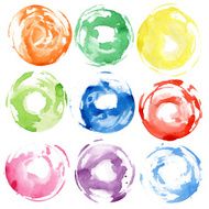 Watercolor hand painted circles N4