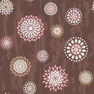 Seamless pattern with round flowers