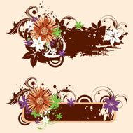 Grunge floral banners