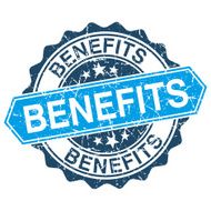 Benefits grungy stamp isolated on white background N2