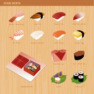 Icon set Sushi Bento icons