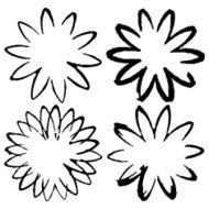 Set of grunge flower shapes Design elements Vector watercolor N10