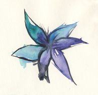 Painted watercolor flower N7