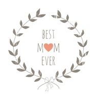 Greeting card for the Mother&#039;s day with a laurel wreath N8