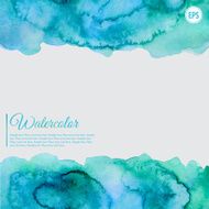 Turquoise and blue watercolor abstract frame