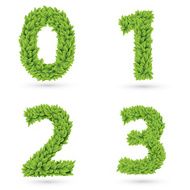 Numbers of green leaves collection N3