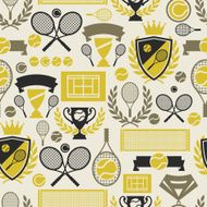 Sports seamless pattern with tennis icons in flat design style N4