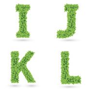 Letters of green leaves collection N6