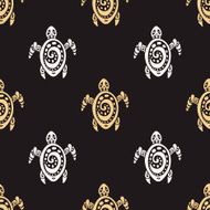 Sea Turtles Seamless Vector Pattern N6