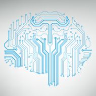 Circuit board computer brain Vector illustration N66