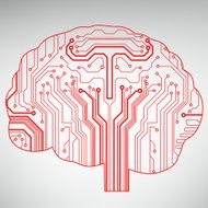 Circuit board computer brain Vector illustration N67
